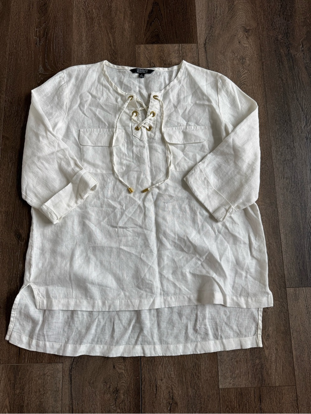 Ellen Tracy Company Linen Tunic Top Women’s Size Large